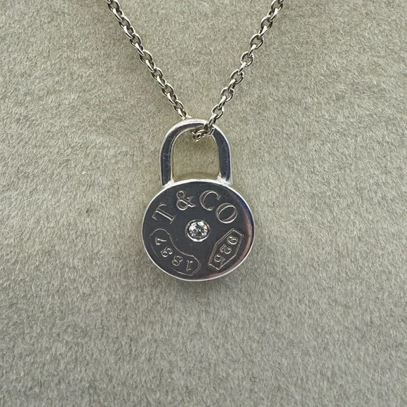 Tiffany & Co. Round Lock Sterling Silver & Diamond Pendant